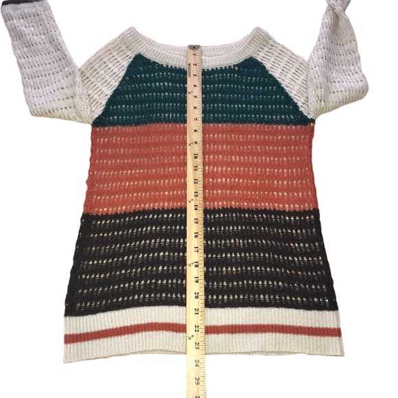 MAK B Color Block Open Knit Sweater - Women’s Small - Picture 4 of 11